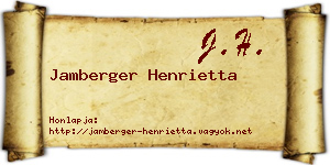 Jamberger Henrietta névjegykártya