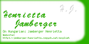 henrietta jamberger business card